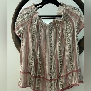 Myra Bag Striped Boho Tunic in Dusty Pink and Cream